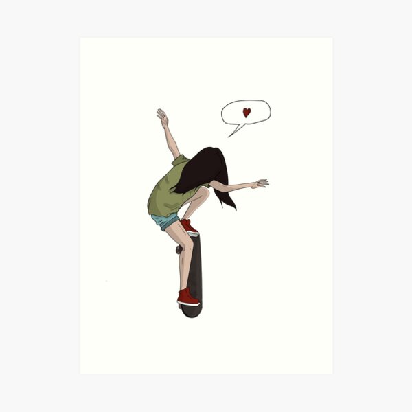 skateboard girl Art Print