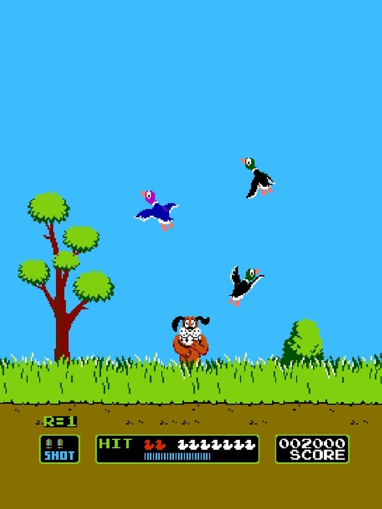 Duck Hunt Retro Video Game Art Nintendo by LemonRindDesign