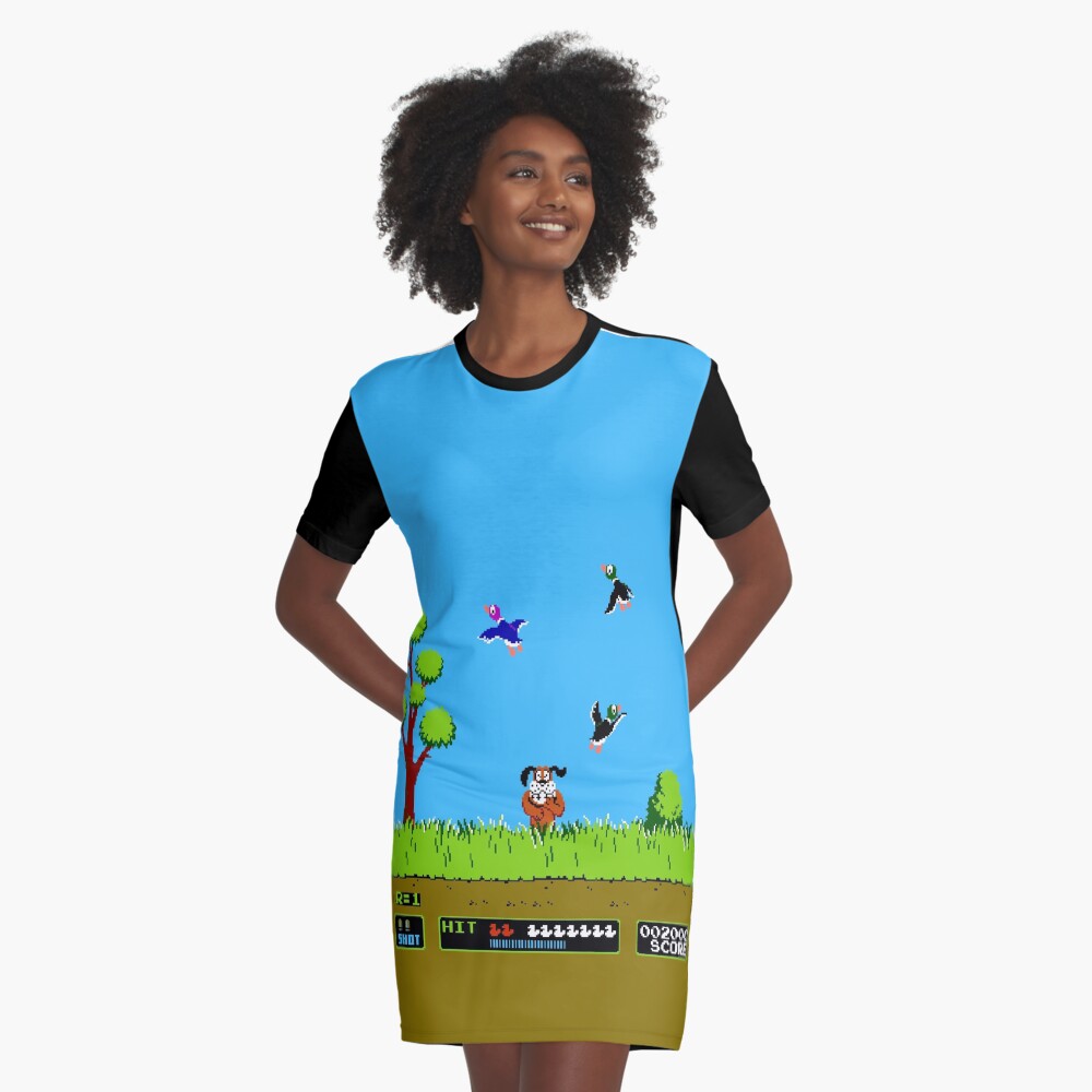 Duck Hunt Retro Video Game Art Nintendo Graphic T-Shirt Dress
