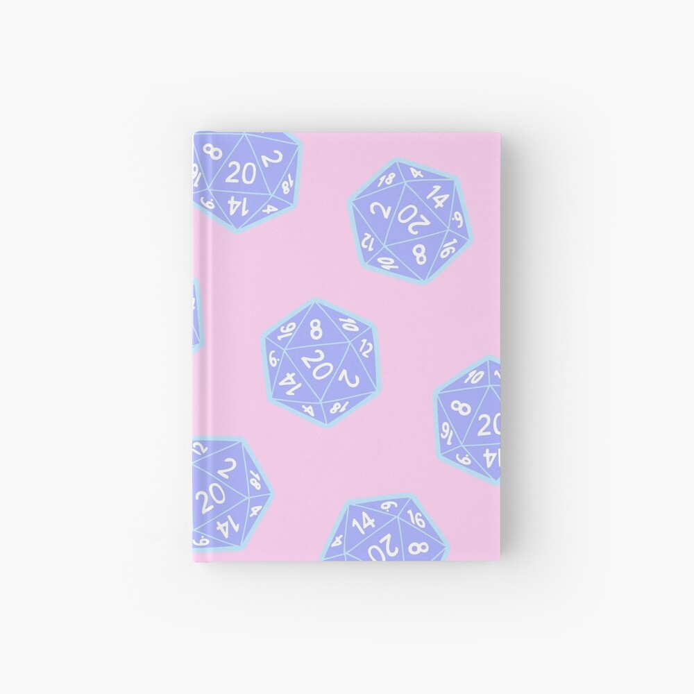 Twenty Sided Dice Pattern in Pastels Hardcover Journal