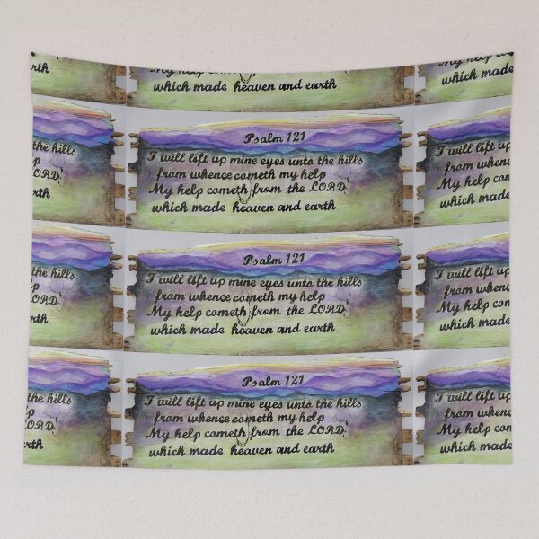 Item preview, Psalm 121 I will lift up my eyes mountain painting  designed and sold by Stephanie  Skeem.