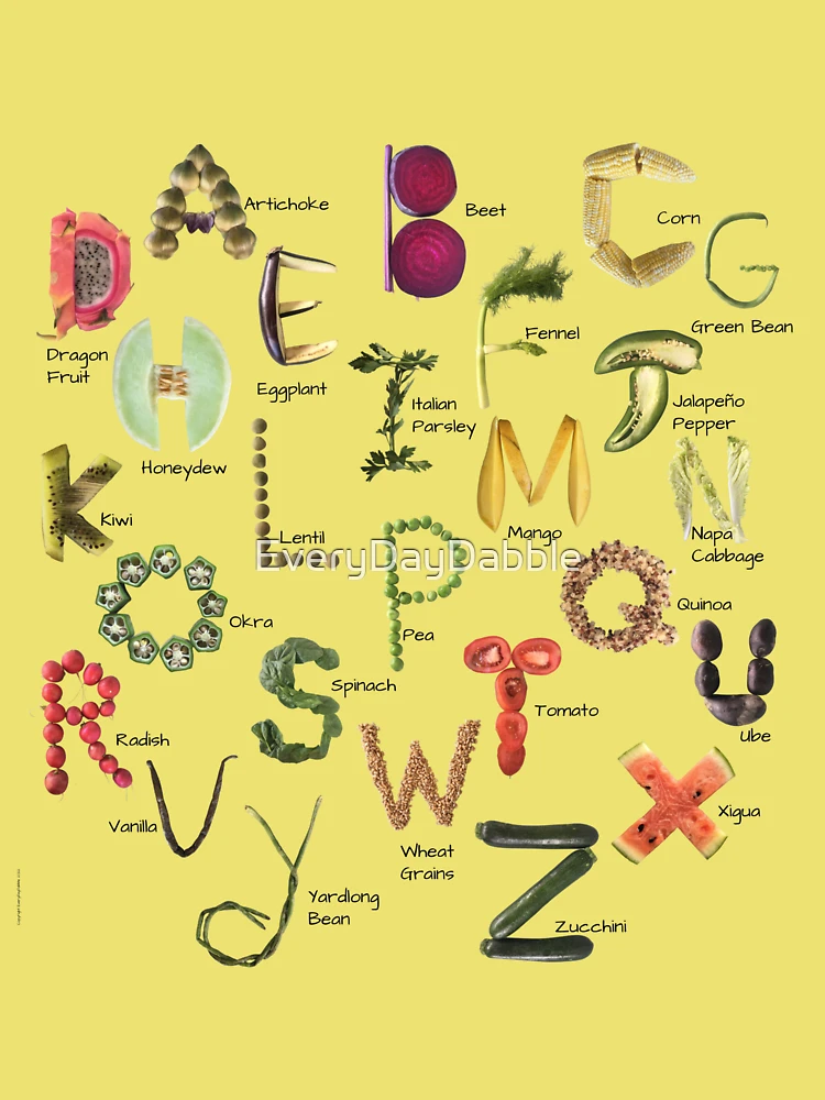 ABC Alphabet Sticker, Letter Sticker, 'Fruity Parade