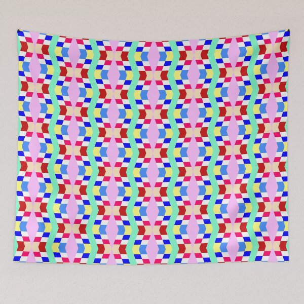 Aperçu de l'œuvre Motif à carreaux en diagonale de diamant aux couleurs vives créée et vendue par MazingPatterns.