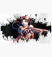 Revy Black Lagoon splatter Poster