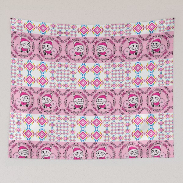 Item preview, The Happy Santa in Seamless Pink Square Love Theme designed and sold by MyMemoriesArts.