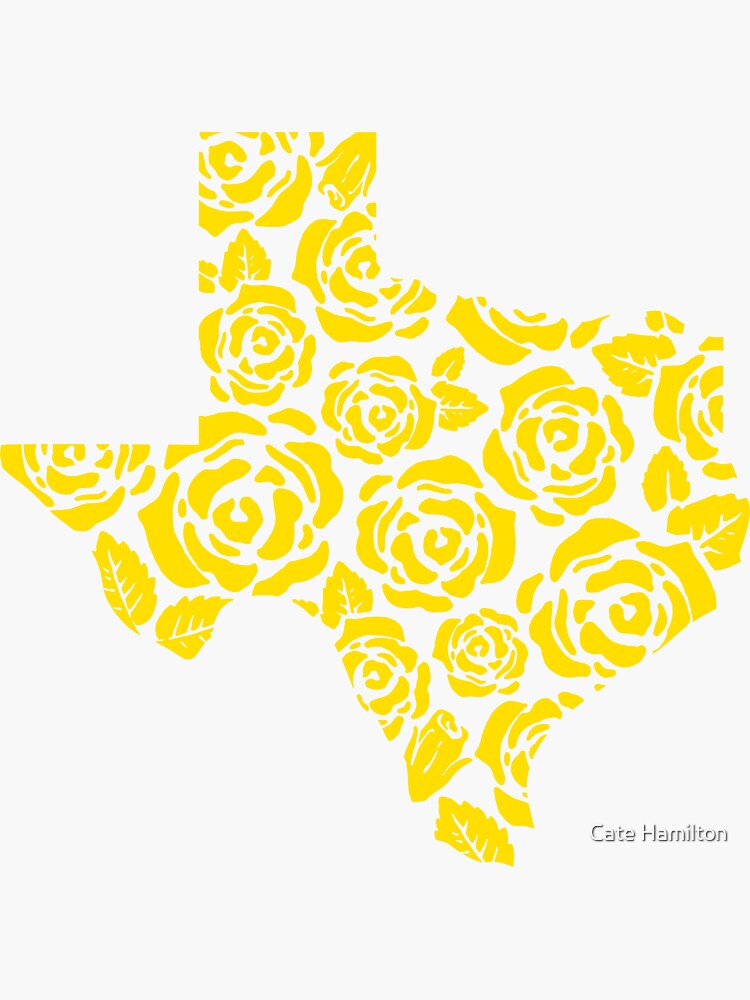 the-yellow-rose-of-texas-pattern-sticker-for-sale-by-texaslove