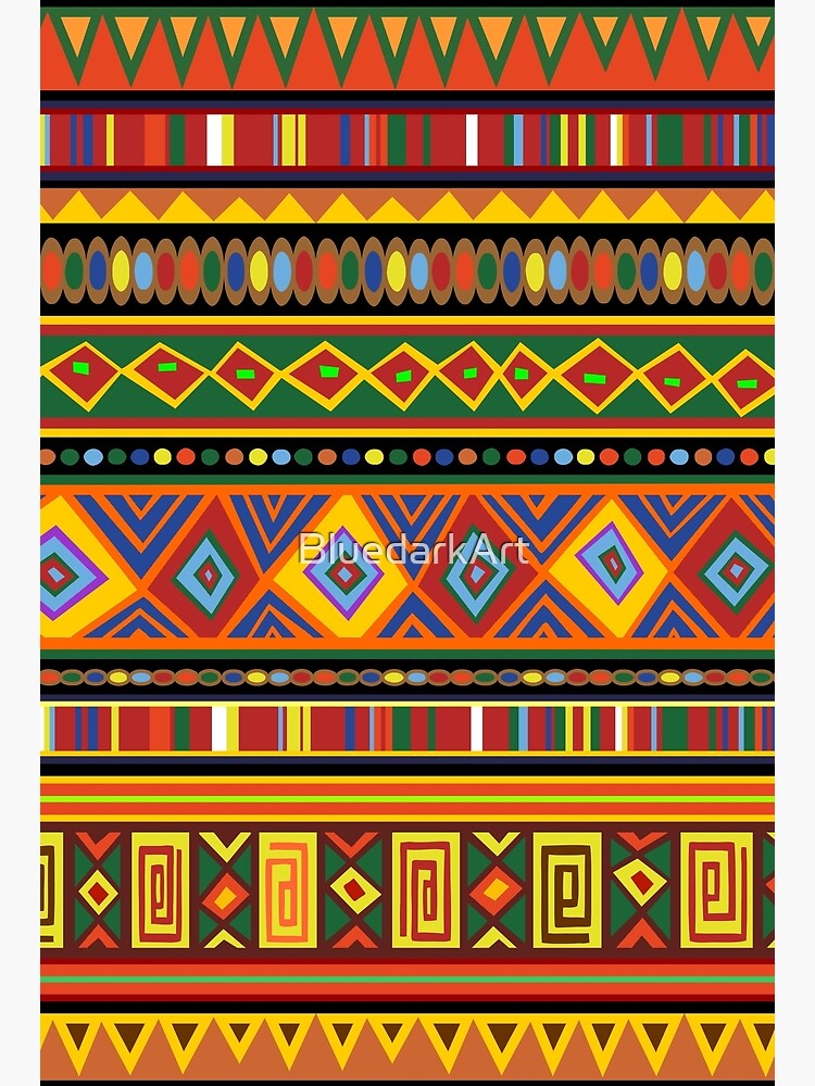 Thumbnail 3 of 3, Art Print, Africa Ethnic Colorful Pattern Design designed and sold by BluedarkArt.