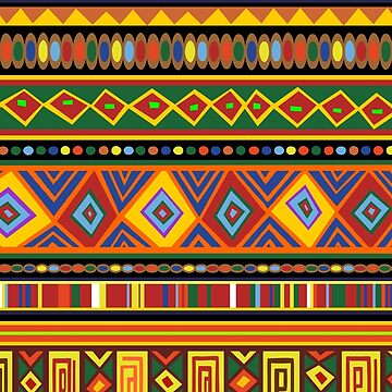 Artwork thumbnail, Africa Ethnic Colorful Pattern Design by BluedarkArt