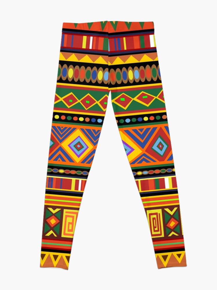 Alternate view of Africa Ethnic Colorful Pattern Design Leggings