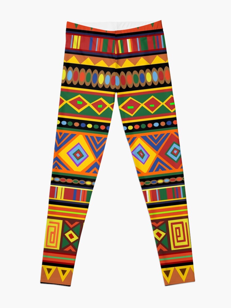 Alternate view of Africa Ethnic Colorful Pattern Design Leggings