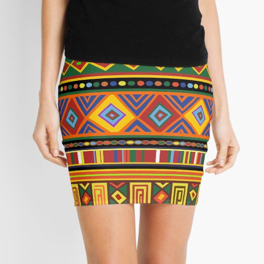 Africa Ethnic Colorful Pattern Design Mini Skirt