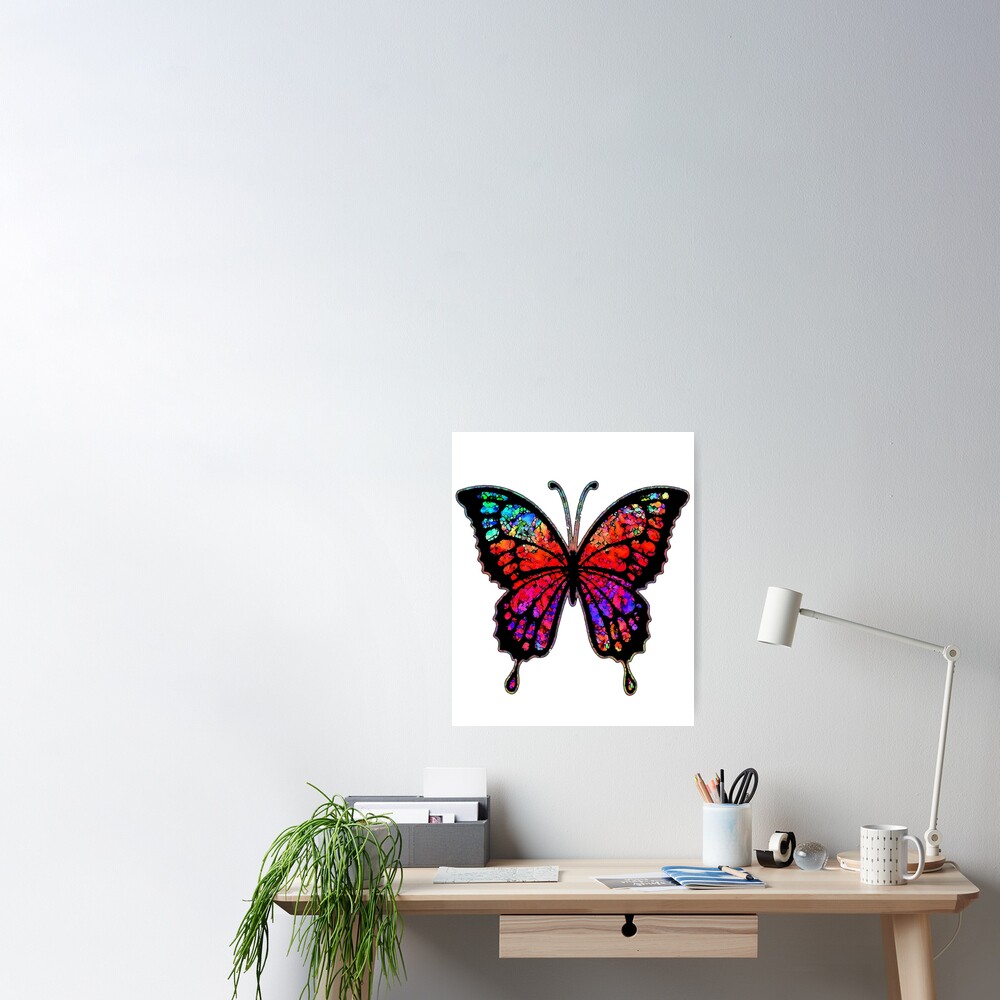 Psychedelic Butterfly Poster For Sale By Bronzarino Redbubble