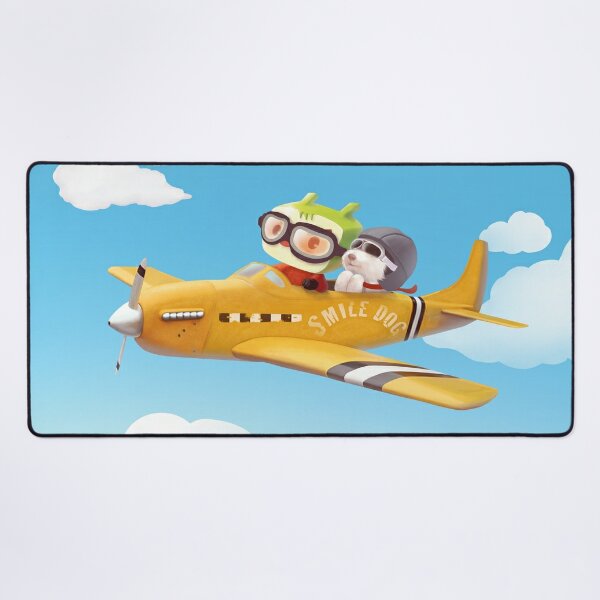 Little pilot and dog on a plane in the Sky Art Board Print for Sale by  zkozkohi