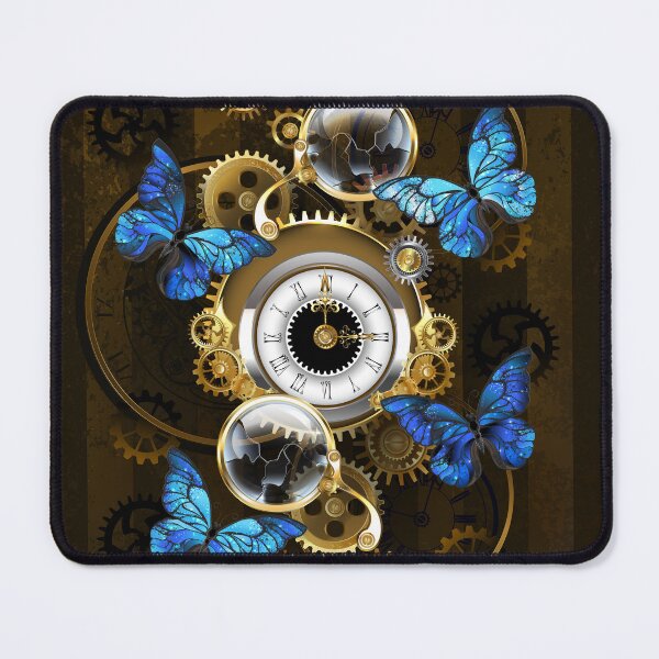 Item preview, Steampunk Gears and Blue Butterflies designed and sold by Blackmoon9.