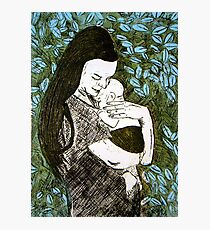 Mother and Son - Etching Photographic Print
