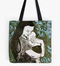 Mother and Son - Etching Tote Bag