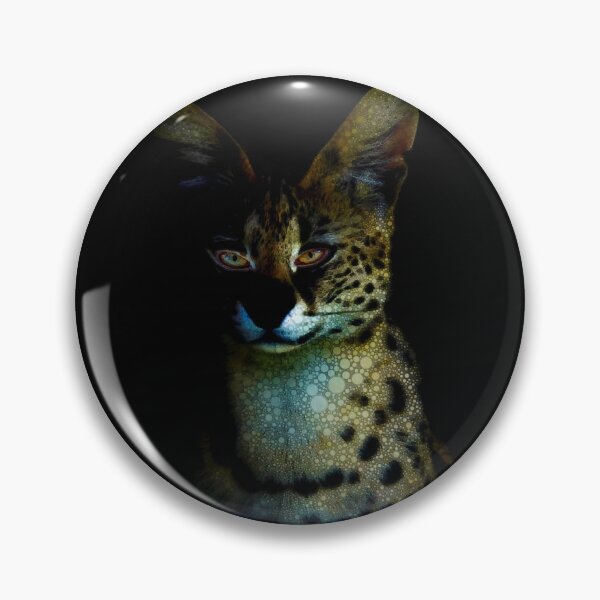 Item preview, Serval Cat Mosaic On Dark Background designed and sold by Heathermarie321.