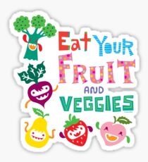 Eat your Fruit and Veggies - beige Sticker