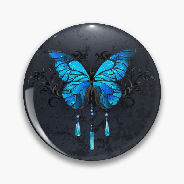 Item preview, Blue Morpho Butterfly on Black Background designed and sold by Blackmoon9.