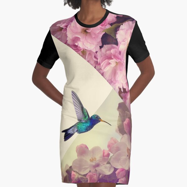 Hummingbird in love Graphic T-Shirt Dress