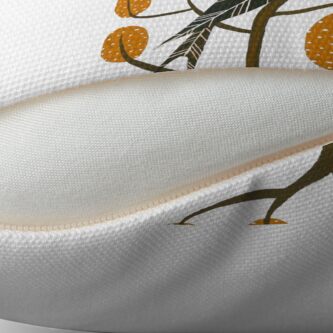 Alternate view of Swallow in golden brown Throw Pillow