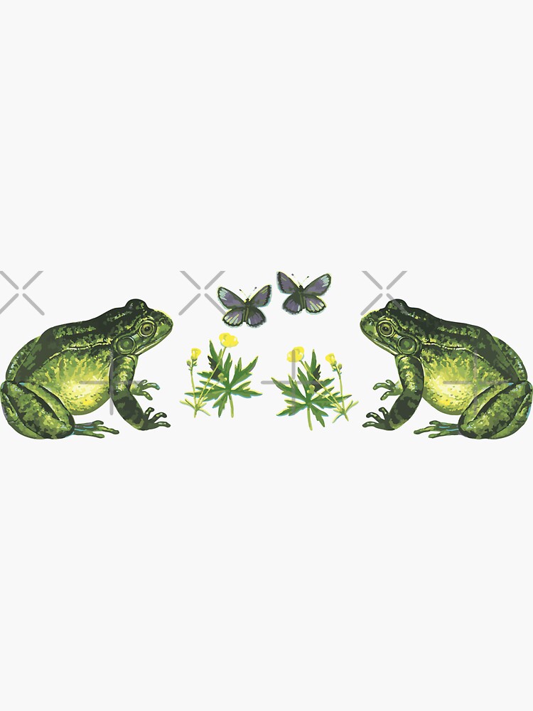 "Bullfrogs and Butterflies" Sticker by savesarah Redbubble