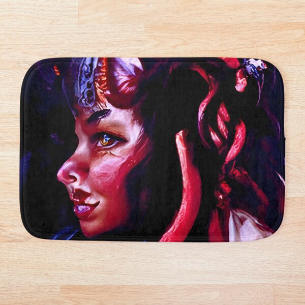 Artikelvorschau, Ein Tiefling-Mädchen, AI Art entworfen und verkauft von TwoMilesBlue.
