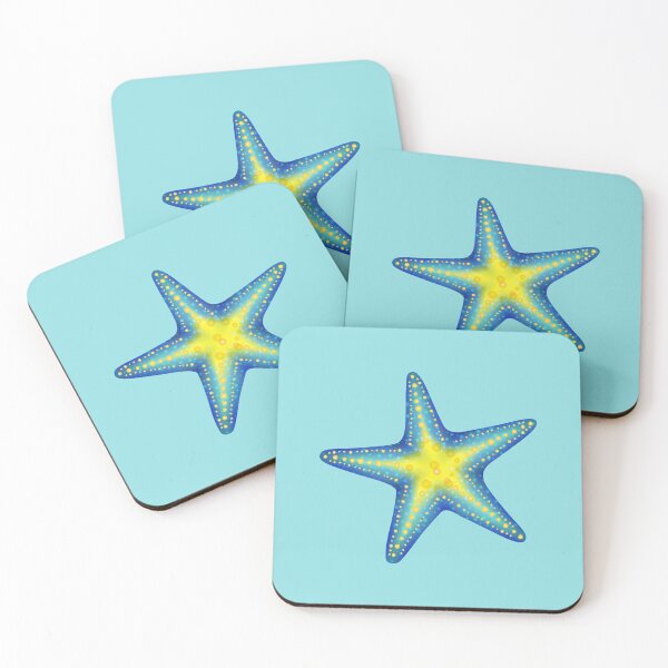 Item preview, Brightly Coloured Blue & Yellow Starfish designed and sold by PawsitiveMum.