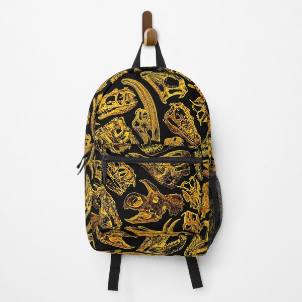 Vista previa del artículo con la obra «Paleontología Dream III Patrón de calaveras de dinosaurio ORO», diseñado y vendido por GrandeDuc.