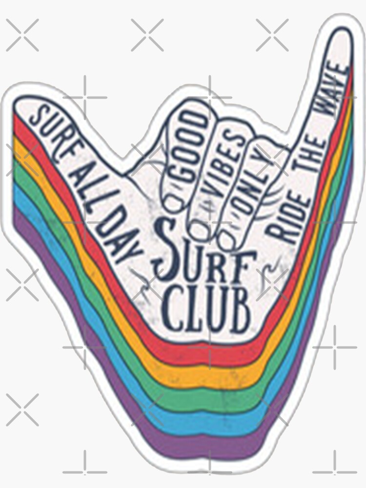 Surfer Shaka Hand Gesture Sign Sticker For Sale By Pastella Redbubble