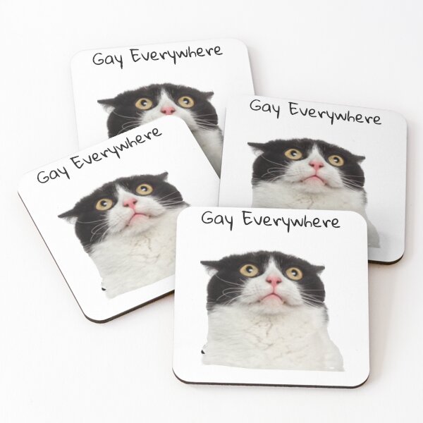 Item preview, gay everywhere cat  designed and sold by fabmemez  ⭐⭐⭐⭐⭐.