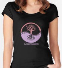 Conservation Tree Symbol Pink and Purple Women's Fitted Scoop T-Shirt