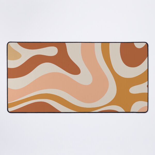 Item preview, Modern Retro Liquid Swirl Abstract Square in Terracotta Earth Tones designed and sold by kierkegaard.