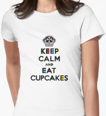 Keep Calm and Eat Cupcakes - mondrian Women's Fitted T-Shirt