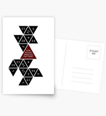 Flattened D20 - Dungeons and Dragons - Critical Role Fan Design Postcards