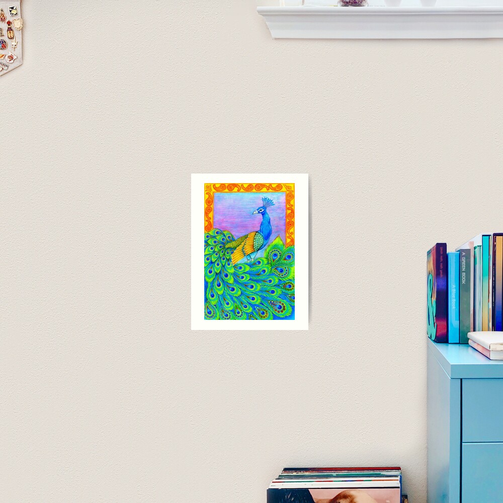 Paisley Peacock - Pastels Art Print