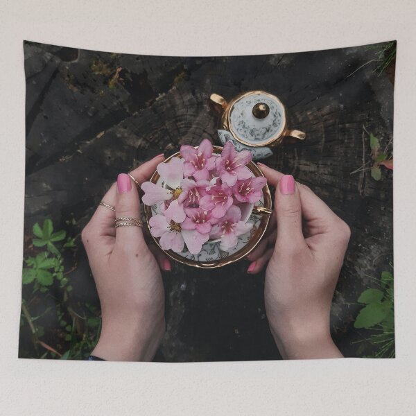 Item preview, Pink Jasmine Flower Tea Cup designed and sold by The Glasses Girl.