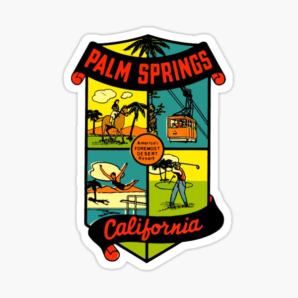 Item preview, Palm Springs California Vintage Travel Decal 2 designed and sold by hilda74.