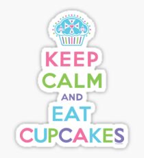 Keep Calm and Eat Cupcakes - beige Sticker