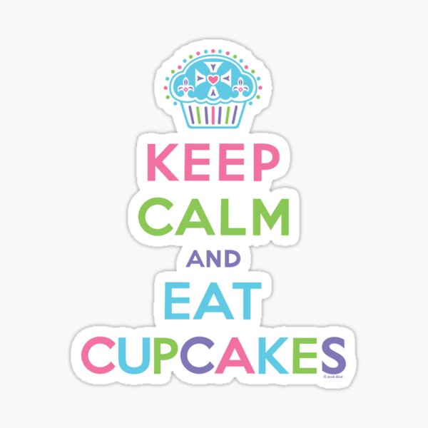 Keep Calm and Eat Cupcakes - beige Sticker