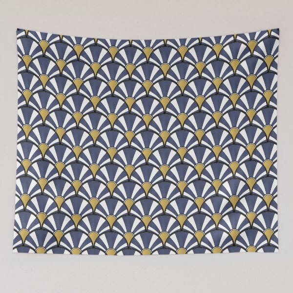 Item preview, Navy and Gold Deco Pattern designed and sold by suzzincolour.