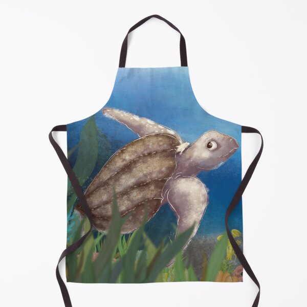 Item preview, sea tutle with little fish friend illustration designed and sold by studioMoSa.