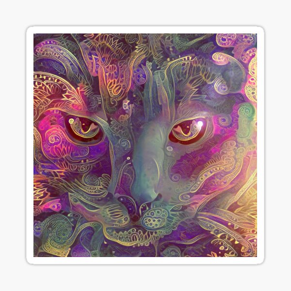 Purple Paisley Catnip (Electric Catnip) Sticker