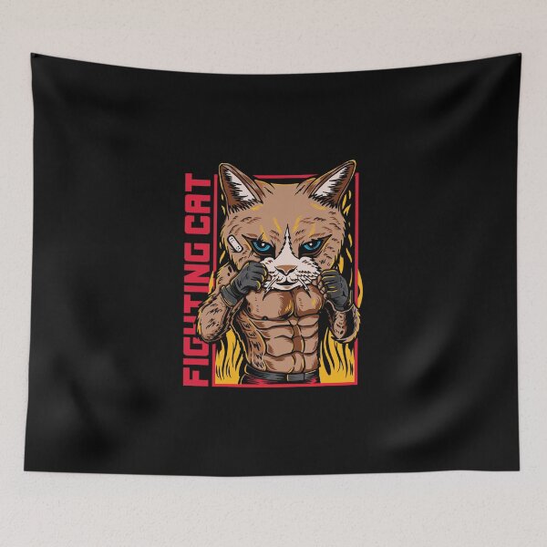 Item preview, Cat Muscle Man Mixed Martial Arts Cage Fighter designed and sold by BakaOutfit.