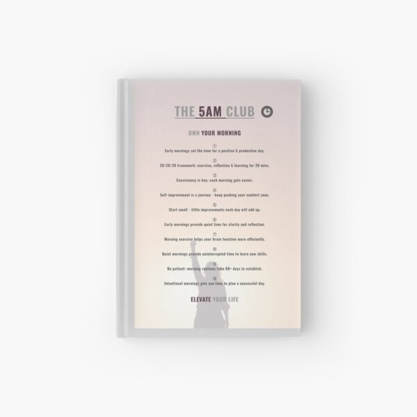 Cuaderno de tapa dura «El resumen del club de las 5 a. m.» de hiunlimit |  Redbubble