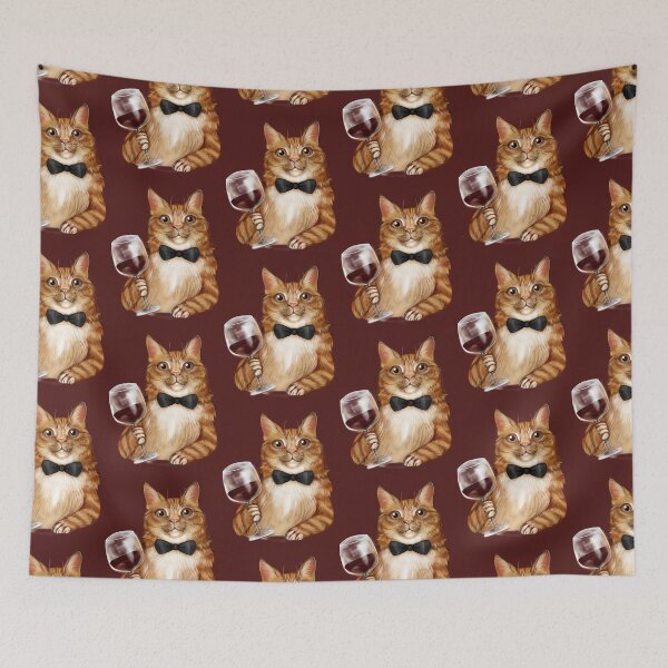Item preview, Wine Cat Orange Tabby  designed and sold by BasilFox.