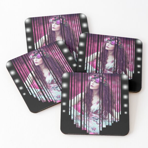 Item preview, Flower girl in a Field of Pink Flowers with Glowing Lights designed and sold by CreativNode.