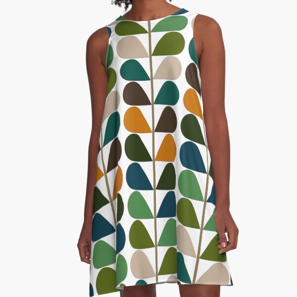 Retro 60s Mid Century Modern Pattern 2 A-Line Dress