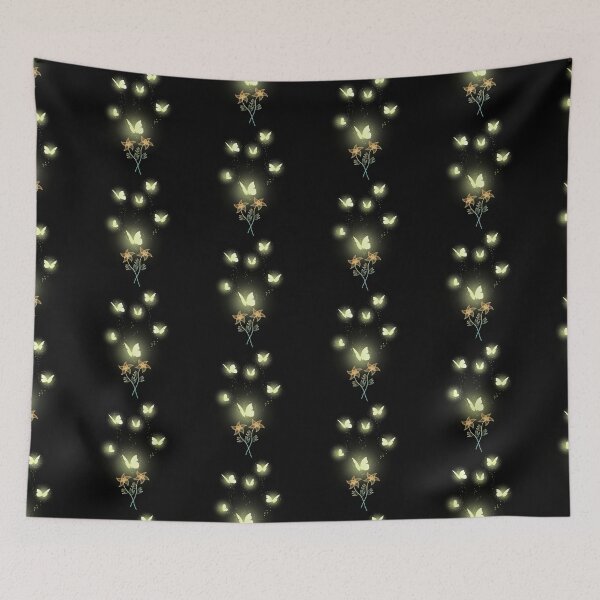 Item preview, Glowing Yellow Butterflies Flower Art - Garden Design designed and sold by CreativNode.