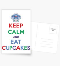 Keep Calm and Eat Cupcakes- primary Postcards